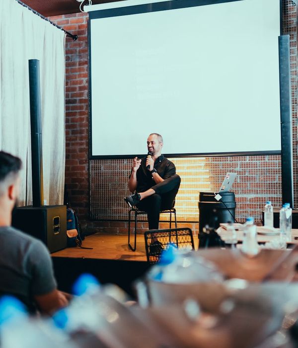 Finance experts networking and sharing knowledge at industry event